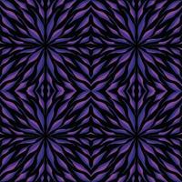 Black background with purple tile pattern leaves botanical decorative element isolated on square template for social media template, paper and textile scarf print, or poster. vector