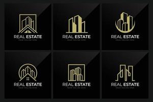 establecer propiedad, plantilla de diseño de logotipo de bienes raíces vector