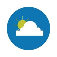 clouds and sun icon vector