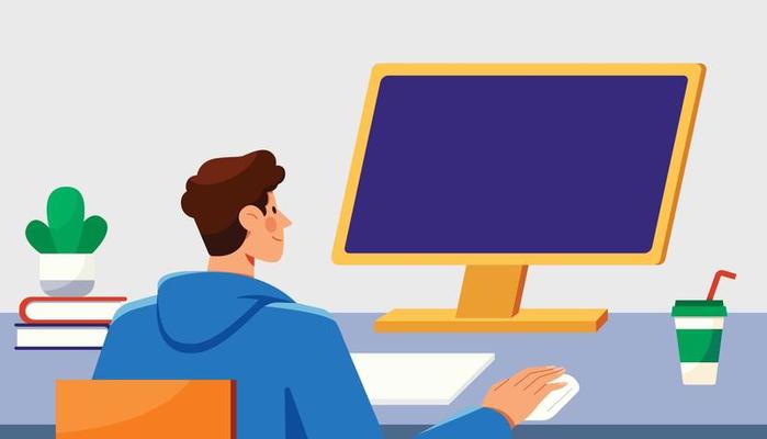 Man on Computer