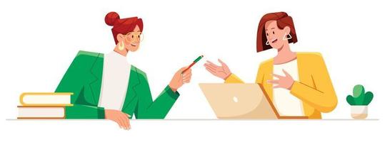 Two Women Talking Business vector