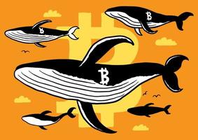 Crypto Whales Doodle vector