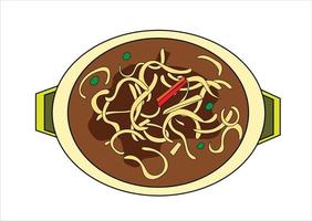 Ilustración de vector de comida india thukpa