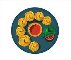 Momos food illustration vector