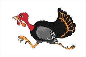 Runaway turkey thanksgiving day Vector illustration