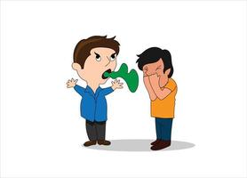 Two Men Talking Bad Foul Smelling Breath vector illustration