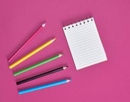 open notebook with empty white sheets photo