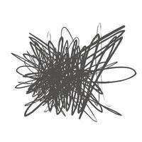 línea dibujada a mano de garabatos abstractos enredados. enredos vectoriales de garabatos, ines negros. forma de garabato abstracto. caos, depresión, agresión, mal vector