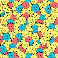 Funny smile dope faces seamless pattern. psychedelic surreal techno melt  smile background. Trippy faces, techno, melting smile face cartoon  background wallpaper concept art. Y2K aesthetic 8770278 Vector Art at  Vecteezy