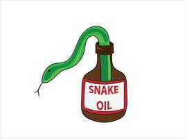 una imagen de una ilustración de vector de botella de aceite de serpiente