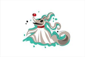 ilustración de mascota fantasma divertida en vector