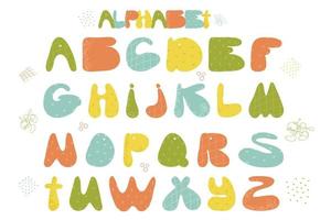 Cute hand drawn alphabet made in vector. Doodle letters for your design. Vector cartoon alphabet white background. Funny abc design for book cover, poster, card, print on baby's clothes