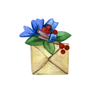 acuarela caja de regalo de navidad png