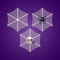 spiderweb flat design with scary purple background vector