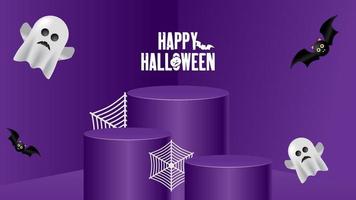 halloween scary background with podium vector