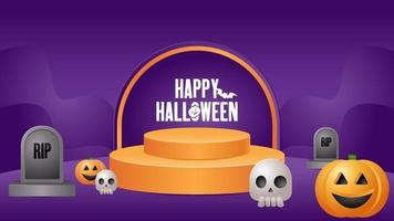 halloween scary background with podium vector