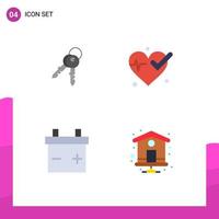 4 concepto de icono plano para sitios web móviles y teclas de aplicaciones página de inicio home beat 5 elementos de diseño vectorial editables vector