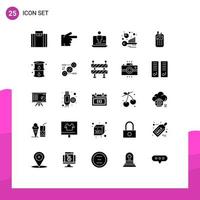 Stock Vector Icon Pack of 25 Line Signs and Symbols for receiver phone laptop keyword analysis benchmarking Editable Vector Design Elements