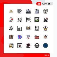 Universal Icon Symbols Group of 25 Modern Filled line Flat Colors of data up color bucket office box Editable Vector Design Elements