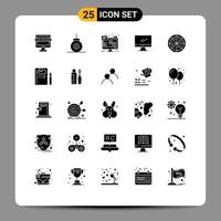 Set of 25 Modern UI Icons Symbols Signs for fast food imac chat device computer Editable Vector Design Elements