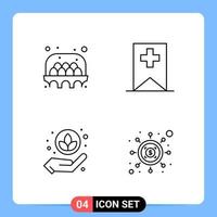 4 Line Black Icon Pack Outline Symbols for Mobile Apps isolated on white background 4 Icons Set Creative Black Icon vector background