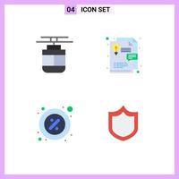 Group of 4 Modern Flat Icons Set for air part transportation layout piece Editable Vector Design Elements