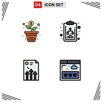 4 Creative Icons Modern Signs and Symbols of financing graph chart arrow communications Editable Vector Design Elements