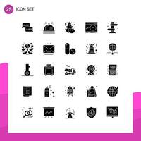 conjunto de 25 iconos modernos de la interfaz de usuario signos de símbolos para el software de dirección baby root admin elementos de diseño vectorial editables vector