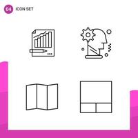 Outline Icon set. Pack of 4 Line Icons isolated on White Background for responsive Website Design Print and Mobile Applications. vector