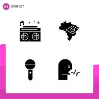 conjunto de iconos de glifo. paquete de 4 iconos sólidos aislados en fondo blanco para diseño de sitios web sensibles, impresión y aplicaciones móviles. vector