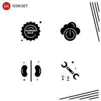 colección de 4 iconos vectoriales en estilo sólido. símbolos de glifos perfectos de píxeles para web y móvil. signos de icono sólido sobre fondo blanco. 4 iconos. vector