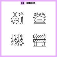 4 Icons in Line Style. Outline Symbols on White Background. Creative Vector Signs for Web mobile and Print.