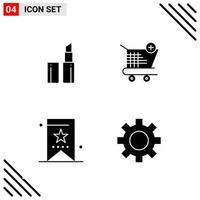 Pixle Perfect Set of 4 Solid Icons. Glyph Icon Set for Webite Designing and Mobile Applications Interface. vector