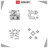 4 Icons Line Style. Grid Based Creative Outline Symbols for Website Design. Simple Line Icon Signs Isolated on White Background. 4 Icon Set. vector