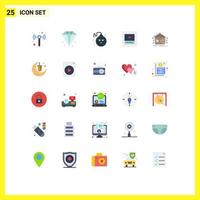 Modern Set of 25 Flat Colors Pictograph of smart home halloween automation player Editable Vector Design Elements