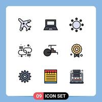 9 Creative Icons Modern Signs and Symbols of rickshaw network commitment link chain Editable Vector Design Elements