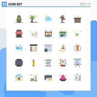 25 Flat Color concept for Websites Mobile and Apps sauna street rain sign direction Editable Vector Design Elements