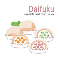 delicados pasteles de arroz daifuku vector