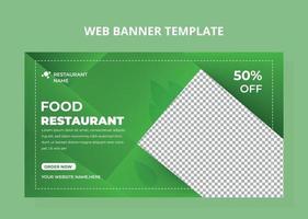 Food Restaurant web banner template. vector