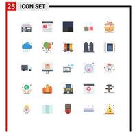 Pack of 25 Modern Flat Colors Signs and Symbols for Web Print Media such as goods business grid box bottl Editable Vector Design Elements