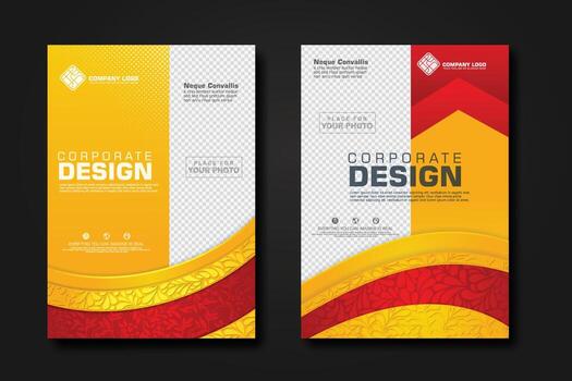 Cover design template with textured modern floral pattern and transparent background can insert photos vector