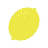 Simple lemon in flat design, fruit icon. vector