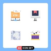 Universal Icon Symbols Group of 4 Modern Flat Icons of account location box e garden Editable Vector Design Elements