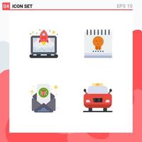 4 Universal Flat Icons Set for Web and Mobile Applications laptop email calendar holiday letter Editable Vector Design Elements