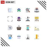 paquete de iconos de vector de stock de 16 signos y símbolos de línea para servidor de escaneo completo de pantalla paquete editable digital de elementos de diseño de vector creativo