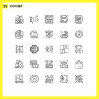 Pictogram Set of 25 Simple Lines of security file office deny website Editable Vector Design Elements