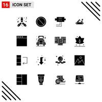 16 Universal Solid Glyph Signs Symbols of window app protect swiss multitool Editable Vector Design Elements