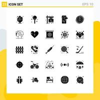 Set of 25 Modern UI Icons Symbols Signs for technology connection lollipop cloud shop Editable Vector Design Elements