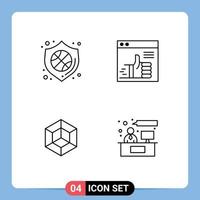 Group of 4 Filledline Flat Colors Signs and Symbols for protection voxels badge up crypto Editable Vector Design Elements