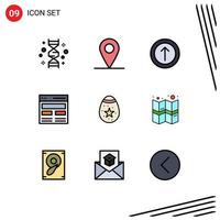 Set of 9 Modern UI Icons Symbols Signs for easter bird arrow user hero Editable Vector Design Elements